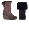 Ladies Wedge Australian Sheepskin Zippyboots Size 8 in Black