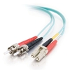 10m LC-ST 10Gb 50/125 OM3 Duplex Multimode PVC Fibre Optic Cable (LSZH) - Aqua