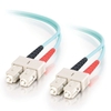 15m SC-SC 10Gb 50/125 OM3 Duplex Multimode PVC Fibre Optic Cable (LSZH) - Aqua
