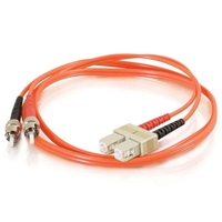 2m SC-ST 50/125 OM2 Duplex Multimode PVC Fibre Optic Cable (LSZH) - Orange