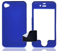 Apple iPhone 4 (Current Model) U-Bop ShadowSHELL Rubberised Full-Body Case & StampWIPE Charcoal Blue