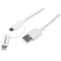 Apple Lightning Or Micro Usb To Usb Cable - 1m (3ft) White
