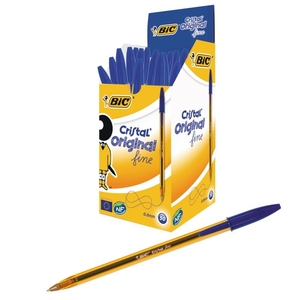 Bic Cristal Fine Ballpoint Blue Pen (Pack of 50)