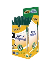 Bic Cristal Medium Ballpoint Green Pen (Pack of 50) 8373629