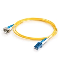 C2G 5m LC-ST 9/125 OS1 Duplex Singlemode PVC Fibre Optic Cable (LSZH) - Yellow