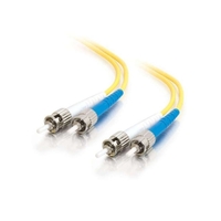 C2G 10M ST-ST 9/125 OS2 Duplex Singlemode PVC Fibre Optic Cable LSZH Yellow