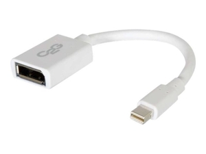 C2G 15cm Mini DisplayPort Male to DisplayPort Female Adapter Converter - White