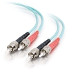 C2G 1M ST-ST 10GB 50/125 OM3 Duplex Multimode PVC Fibre Optic Cable (LSZH) - Aqua