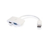 C2G 20cm DisplayPort to HDMI or VGA Female Adapter Converter - White