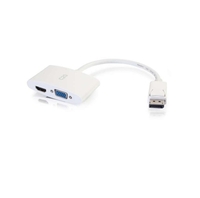 C2G 20cm DisplayPort to HDMI or VGA Female Adapter Converter - White