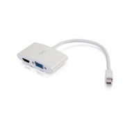 C2G 20cm Mini DisplayPort to HDMI or VGA Adapter Converter 4K - White