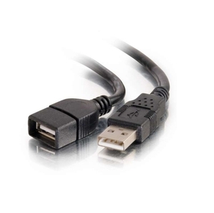 C2G 2M USB 2.0 A Male To A Female Extension Cable Black