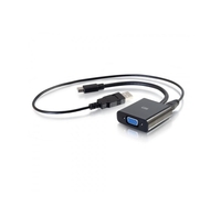 C2G 8in Mini DisplayPort Male to VGA with Audio Female Active Adapter Converter Black