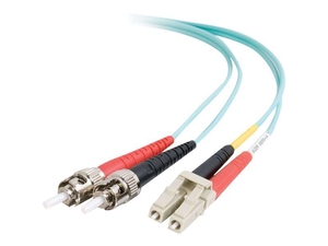 C2G LC-ST 10Gb 50/125 OM3 Duplex Multimode PVC Fiber Optic Cable (LSZH) Aqua