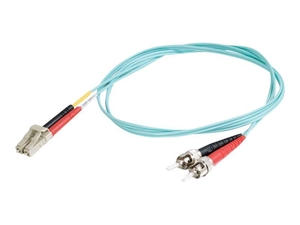 C2G LC-ST 10Gb 50/125 OM3 Duplex Multimode PVC Fiber Optic Cable (LSZH) Aqua