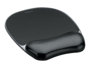 Fellowes Crystal Black Mousepad & Wrist Rest