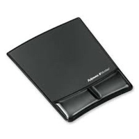 Fellowes Crystal Gel Mouse Pad Mat & Wrist Rest Black
