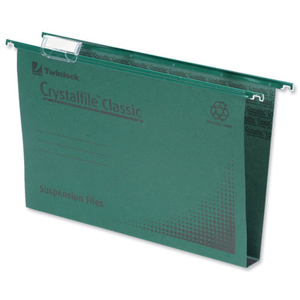 Rexel Crystalfile Classic Suspension File Complete 30mm A4 Green (Pack of 50)
