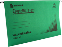 Rexel Crystalfile Flexi Standard Foolscap Green (Pack of 50)