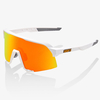 100% S3 Sunglasses with HiPER Multiplayer Mirror Lens - Soft Tact White/Red Lens