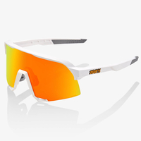 100% S3 Sunglasses with HiPER Multiplayer Mirror Lens - Soft Tact White/Red Lens