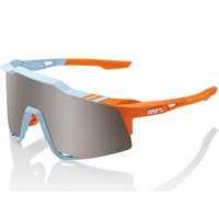100% Speedcraft Sunglasses with HiPER Silver Mirror Lens - Soft Tact Two Tone