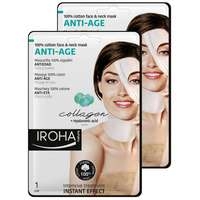 Iroha Nature Face Masks Anti-Age 100% Cotton Face and Neck Mask x 2